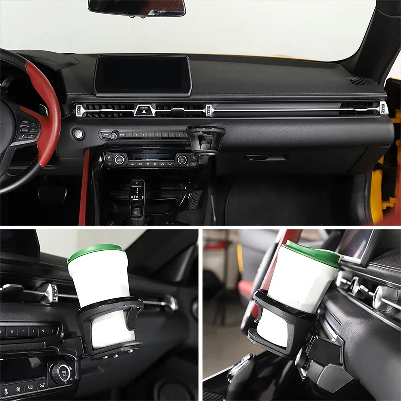 

For Toyota GR Supra A90 2019-2025 ABS/TPE car central control water cup holder protective cover sticker car interior accessories