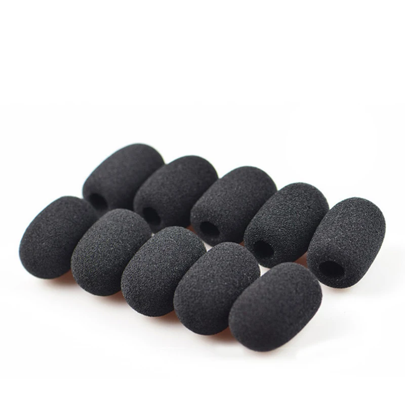 New 10PCS Microphone Windscreen Sponge Cover Headset Mic Foam Cover Protective Cap for Gooseneck Meeting Mic