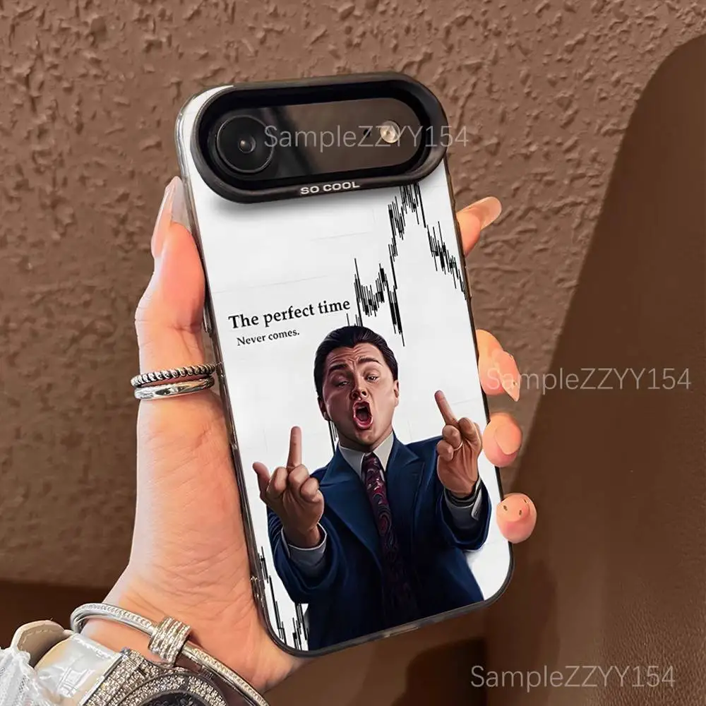 حافظة هاتف W-Wolf Of Wall Street لهاتف iPhone 17,16,15,14,13,12,X,8,Pro,Max,Plus,E,SE4,Air,Mini Black IMD Matte
