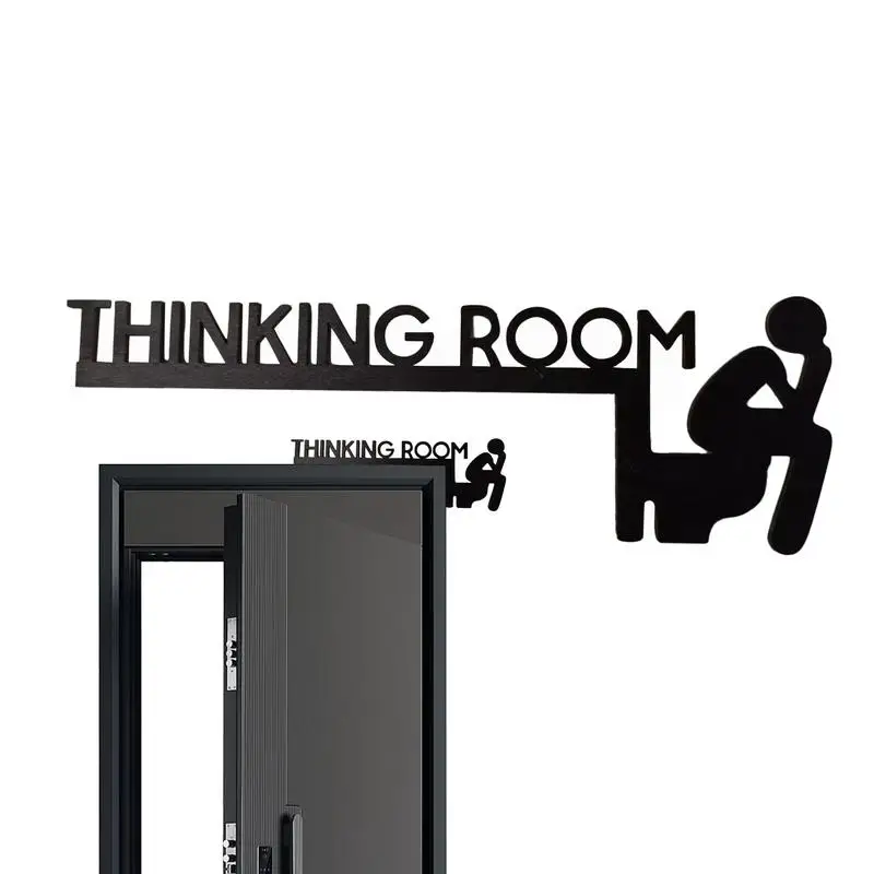 Modern Toilet Door Sign Thinking Room Wall Mounted Sculpture Home Decor Artwork Decorative Door Frame Pendant Home Decorations