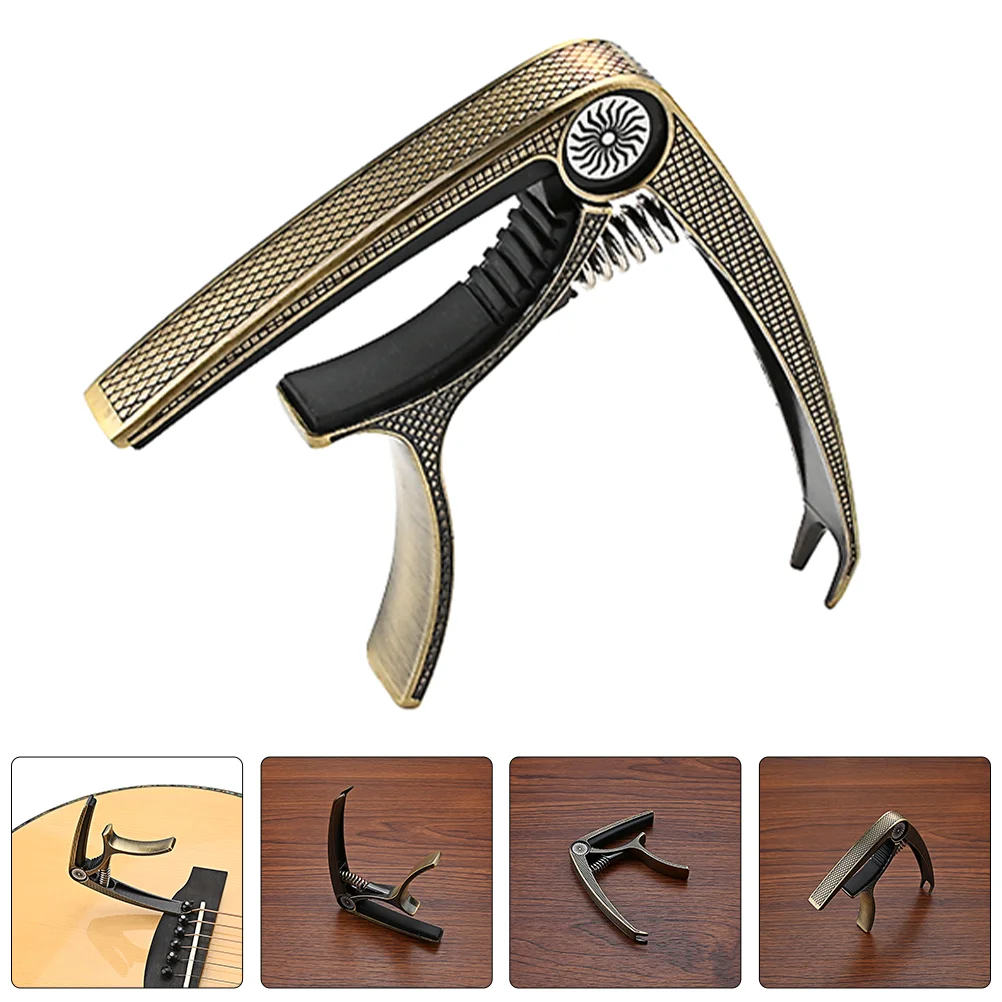 Ukelele capo guitarra acústica tom modificado braçadeira de afinação braçadeiras resistentes metal prateado