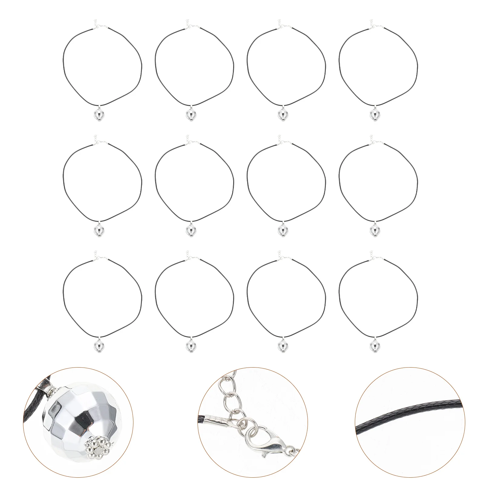 12 ชิ้น Disco Ball สร้อยคอ Vintage เรซิ่นตกแต่ง Dance Party เครื่องแต่งกายแฟชั่นยาวสวมใส่ลูก