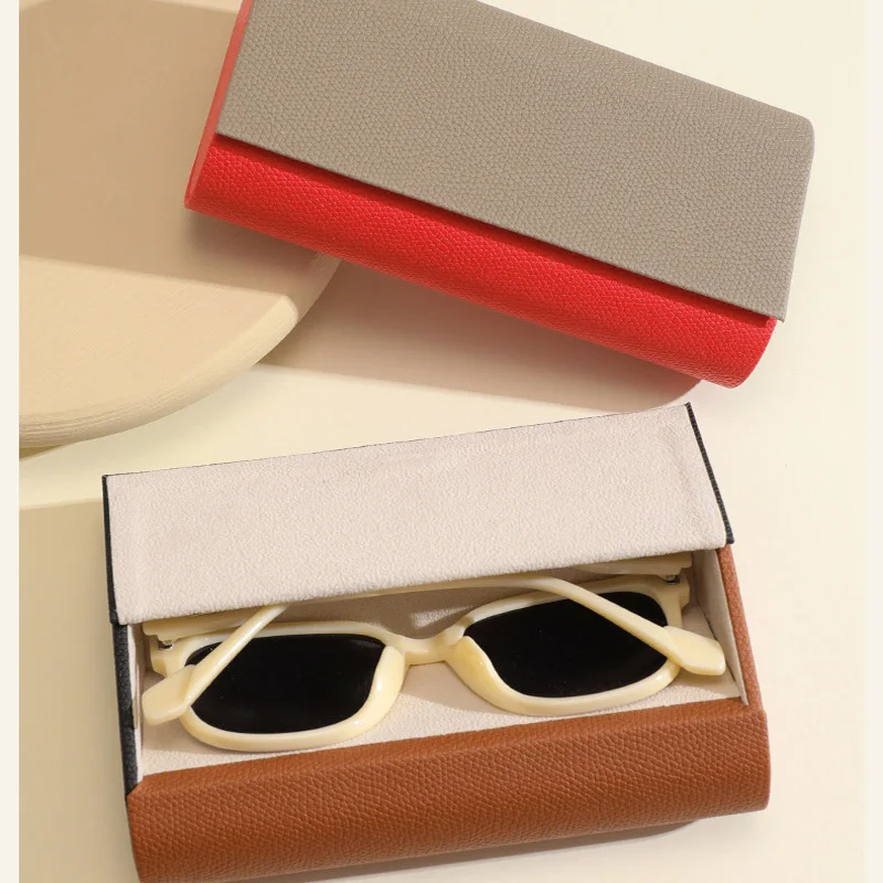 Glasses Holder For 2 Pairs Retro Glasses Storage Box 2-Layer Eyewear Case No Odor Magnetic Closure Eyewear Case For Office Home