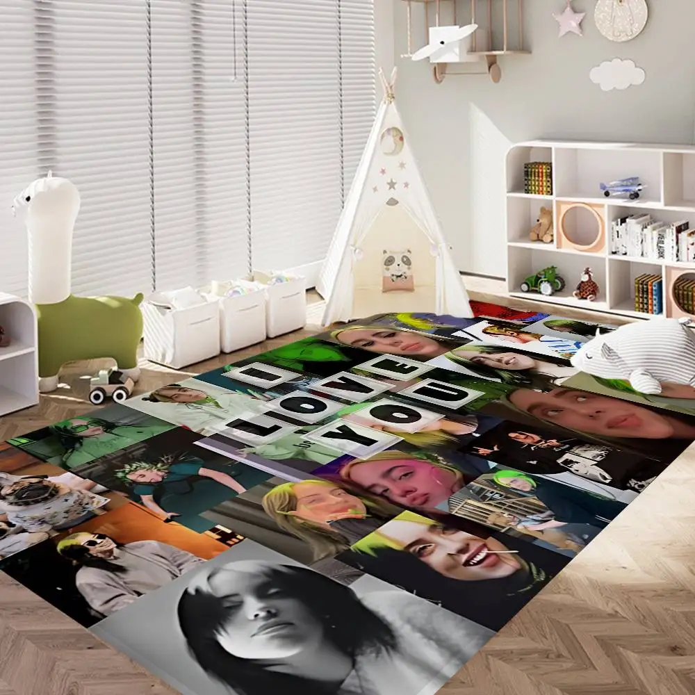Popular B-BillieS Singer E-EilishS Room Mats Anti-slip Absorb Water Long Strip Cushion Bedroon Mat Household Carpets
