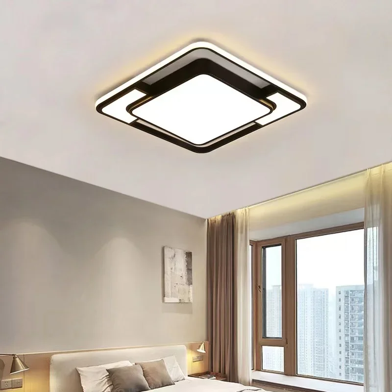 NEW LED Ceiling Lamp for Living Room Lustre Dining Bedroom Study Ceiling Light Nordic Square Ceiling Chandelier Light Fixture