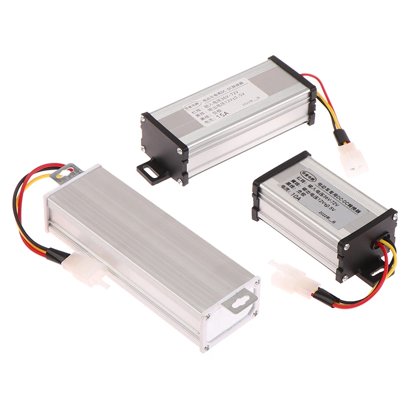 180W Electric Vehicle DC Converter - DC 36/48/60/72V to 12V 10A/15A/20A Power Transformer, Waterproof Voltage Reducer