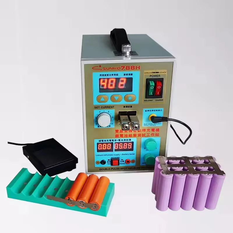 

SUNKKO 788H Battery Spot Welder USB Charge Test LED Lighting 220V 110V Spot Welding Machine 18650 Battery Test Spot Welding