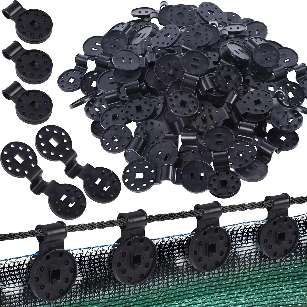 50 Stück schwarze Schattentuch-Clips - Langlebige PP-Kunststoffclips zur Befestigung von Sonnenschutznetzen, Terrassen-Mesh-Planen, Garten-Schattierungsabdeckungen – Detail 1