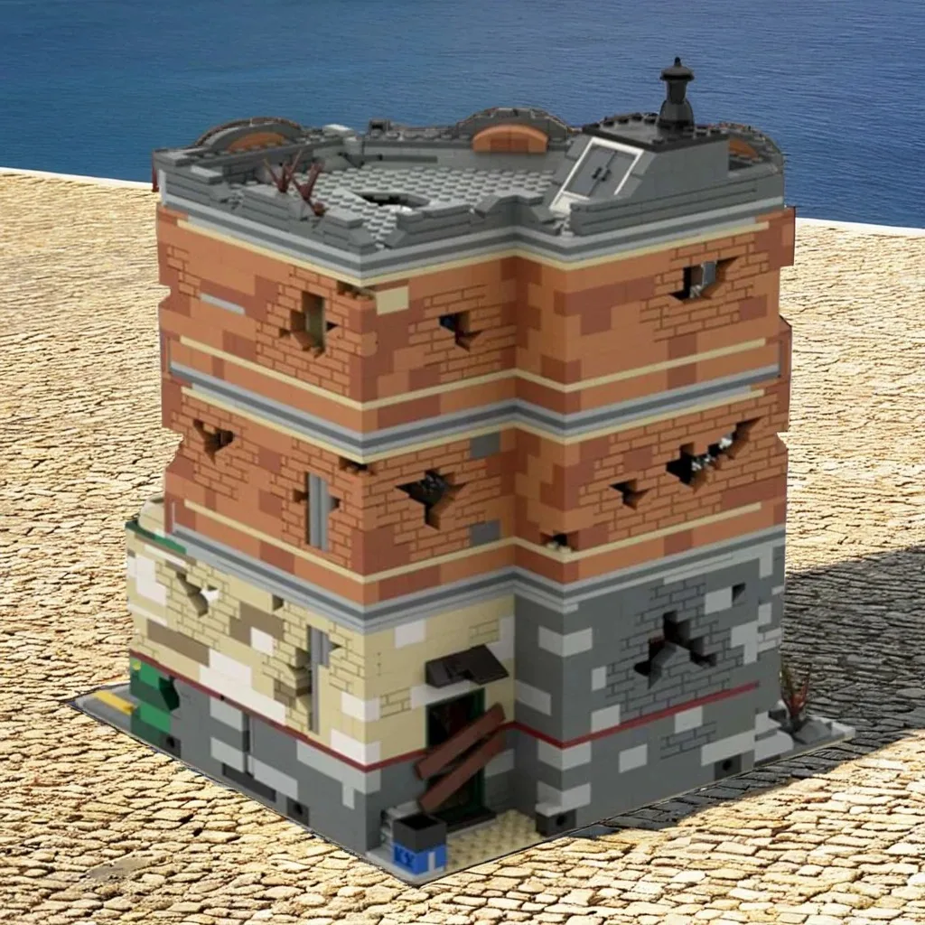 

3066 шт. MOC угловой гараж, версия апокалипсиса, горенный магазин механика, модель «сделай сам», строительные блоки, игрушки на день рождения, подарок