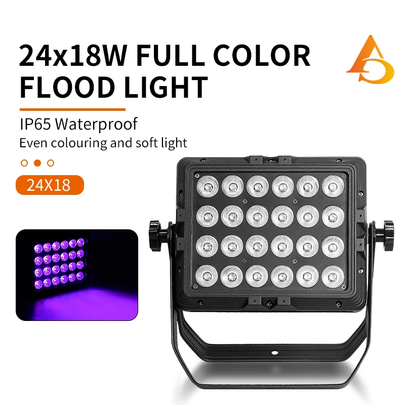 4-12pcs DMX IP65 Waterproof 24x18w RGBWA UV 6in1/RGBW 4in1/Led Outdoor Rainproof Stage Light Square Par Light