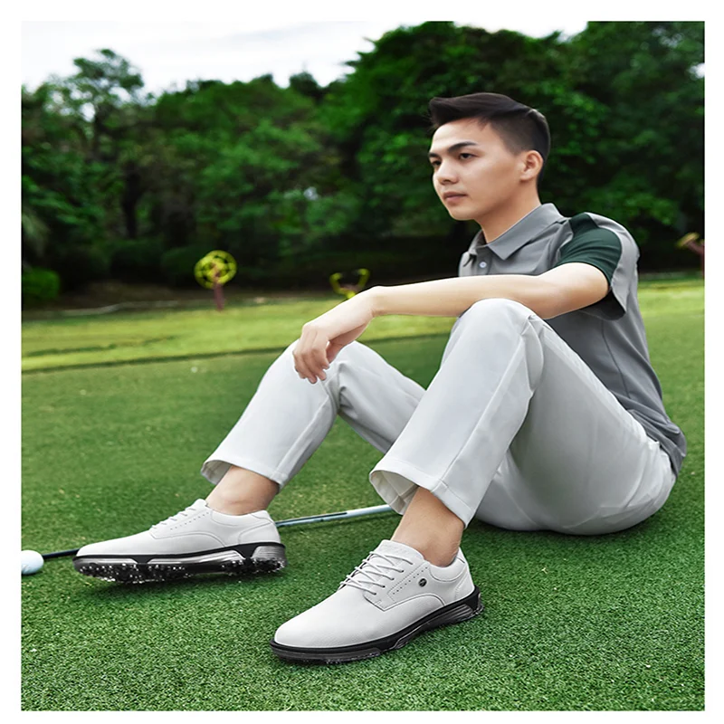 

Mens Sports Golf Shoes Leather Mens Waterproof Golf Sneakers Outdoor Mens Fashion Soft Walking Sneakers