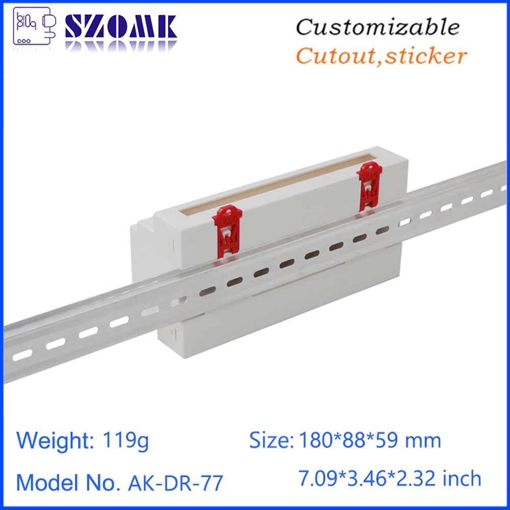 Lighting controller 180*88*59mm Plastic PCB Enclosure Din Rail Enclosure