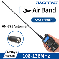 AM-771 Air Band SMA-Female Antenna 108-136MHz for Quansheng UV K5 K6 K5(8) Baofeng UV 5RH 21 PRO V2 Walkie Talkie Ham Radio