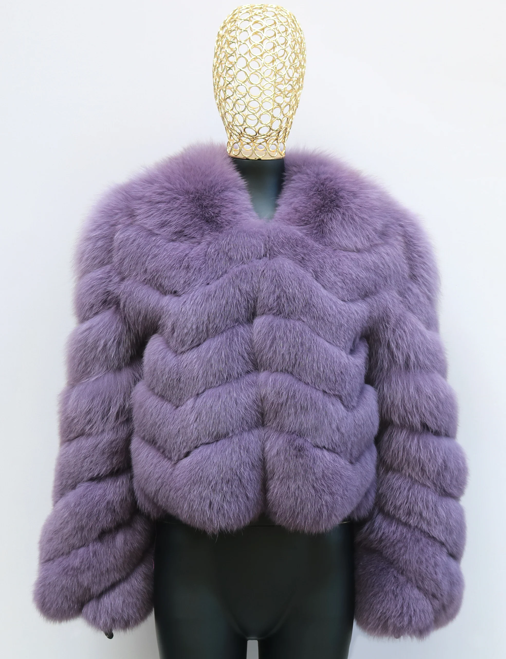 Cappotto di vera pelliccia di volpe Cappotti di pelliccia di volpe naturale invernale da donna Moda di lusso di alta qualità Giacca corta da 50 cm all'ingrosso