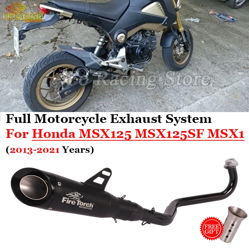 Slip On For Honda GROM MSX125SF MSX 125 MSX125 Motorcycle Exhaust System Escape Modifid Front Link Pipe Moto Muffler DB Killer