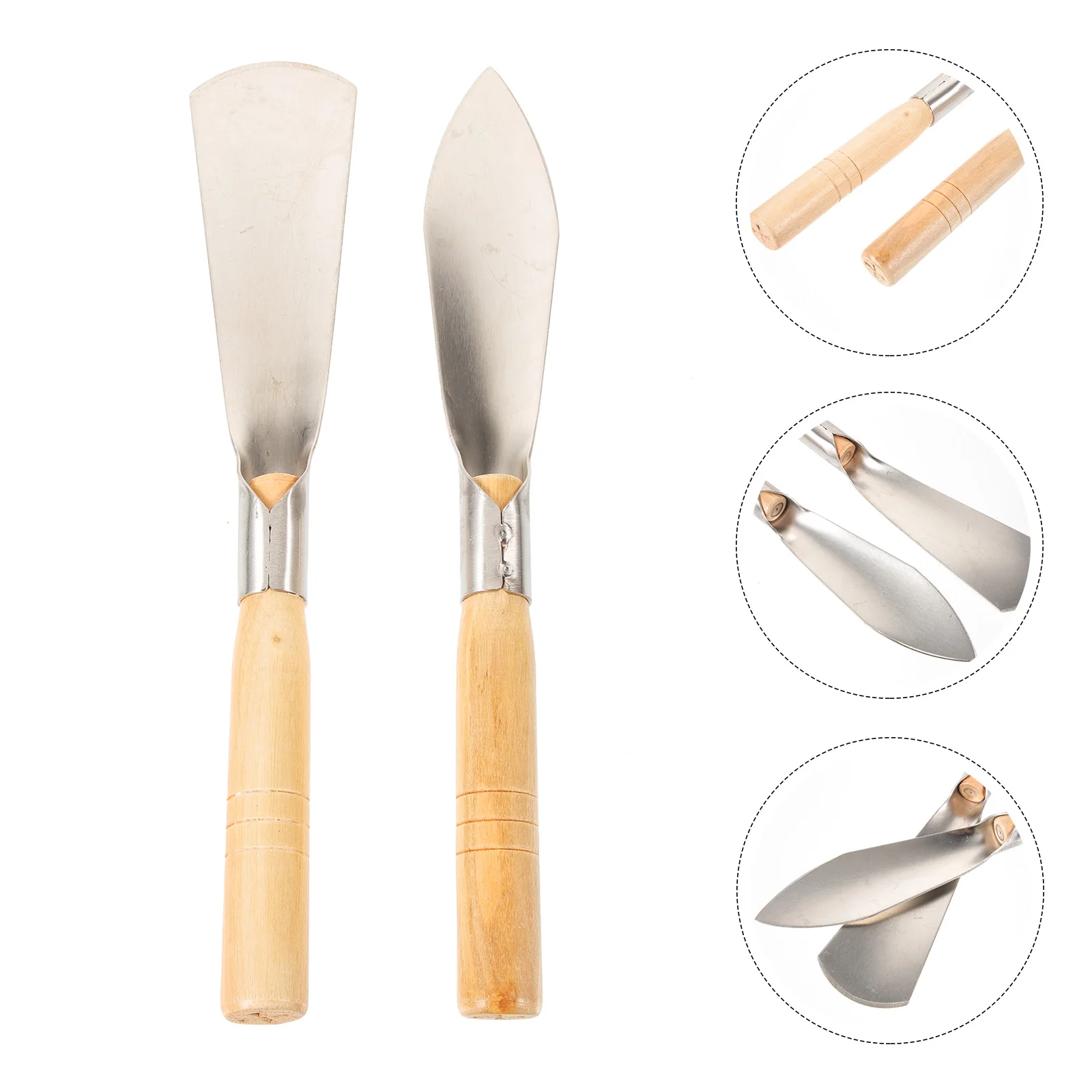 

2pcs Stainless Steel Garden Hand Trowel Wooden Handle Durable Shovel For Digging Planting Weeding Transplanting Gardening Tools