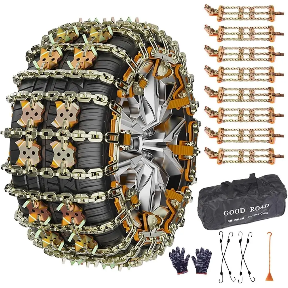 

Universal Snow Chains for SUVs and Trucks | Heavy-Duty Traction for Tires 175-265mm | All-Wheel Anti-Skid Protection for Vehicle