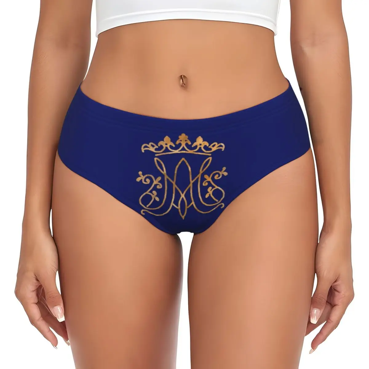Custom Women's Ave Maria Monogram Panties Comfort Catholic Jesus Briefs Underwe…