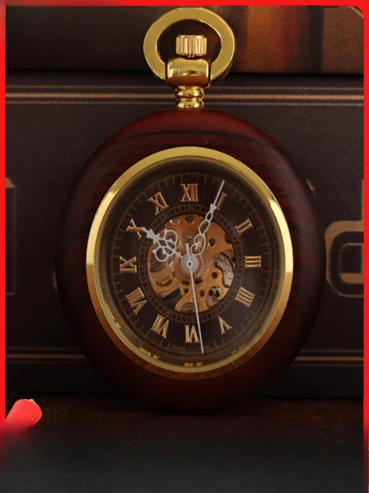 ساعة جيب ميكانيكية أوتوماتيكية بالكامل بدون غطاء ساعة قلادة على شكل قلادة رومانية معدنية كلاسيكية