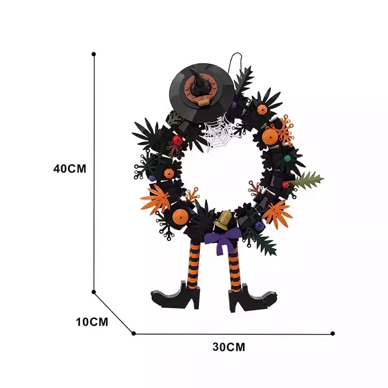 Bricklink MOC Figures Halloween Wreath Witch Vampire Pumpkin head Bricks Doll Sets Building Blocks Kid Toys Christmas Gift image 3
