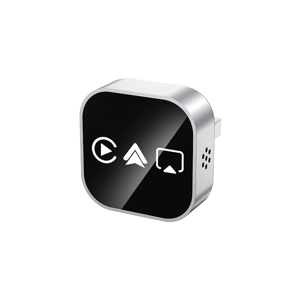 2026 Upgrade 4-in-1 Kabelloser CarPlay-Adapter für Apple Mirror Link Android Auto Verbindung WiFi Bluetooth USB Plug & Play Mini CarPlay