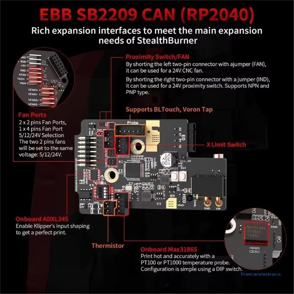 EBB SB2209 SB2240 CAN V1.0 StealthBurner for SB Hotend Klipper Canbus Head Tool 3D Printer DIY Parts