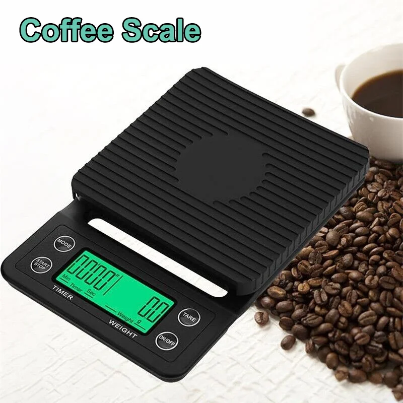 

Drip Coffee Scale with Timer 0.1g Electronic Scales Digital Accurate Kitchen Food Scale LCD Weight Balance Kitchen Accessories