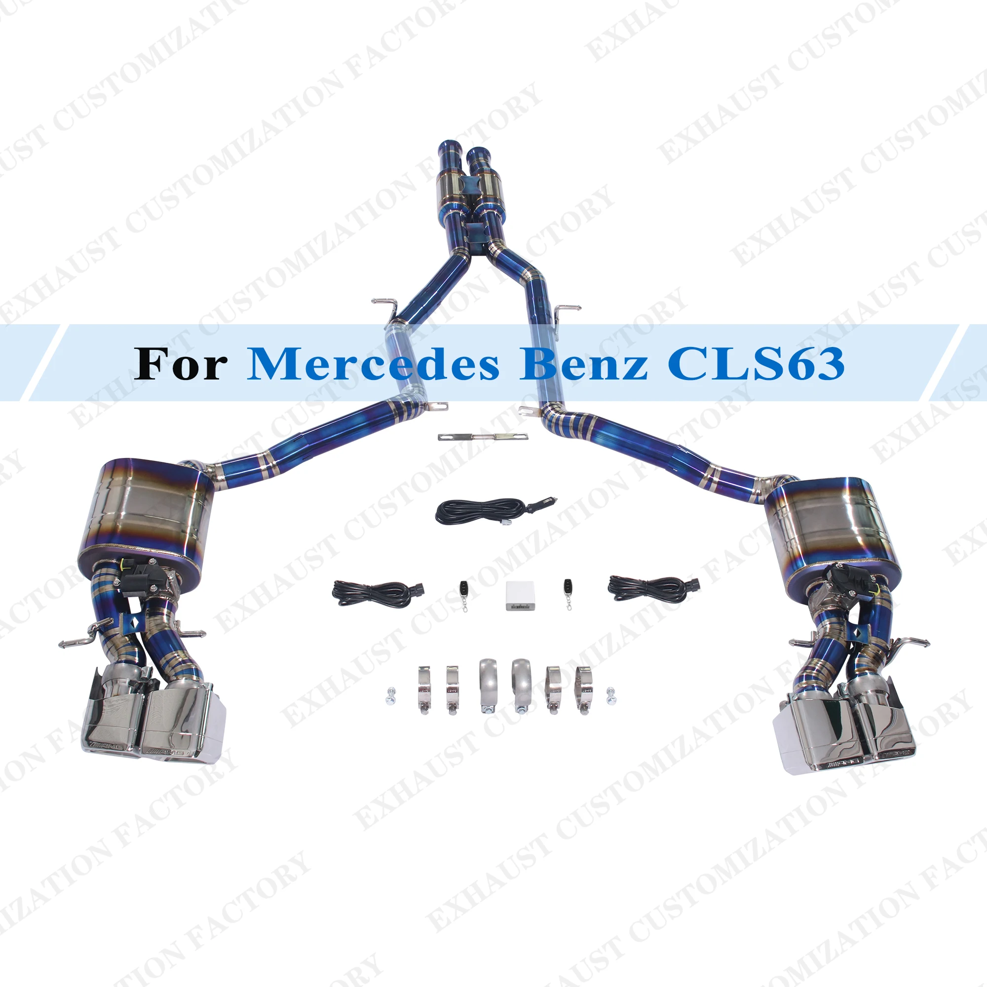 Catback Exhaust System for Mercerdes Benz CLS 63 AMG 5.5L Titanium Exhaust Pipe Performance Muffler Customizable Remote Control