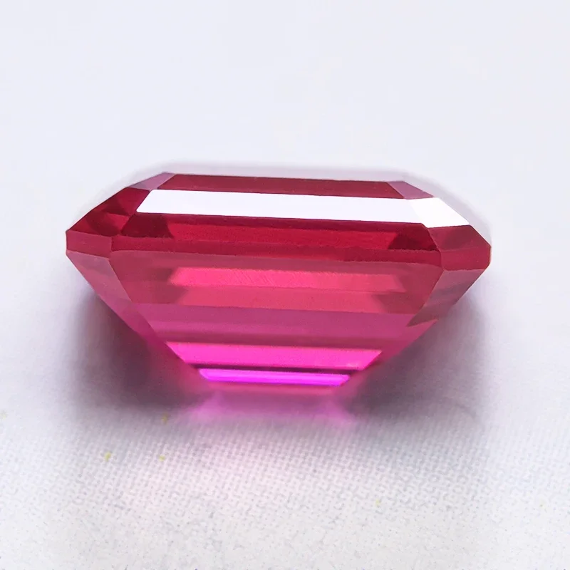 Lab Grown Rubin Emerald Cut Red Color Gemstone for Charms DIY Ring Necklace Earrings Materials Selectable AGL Certificate