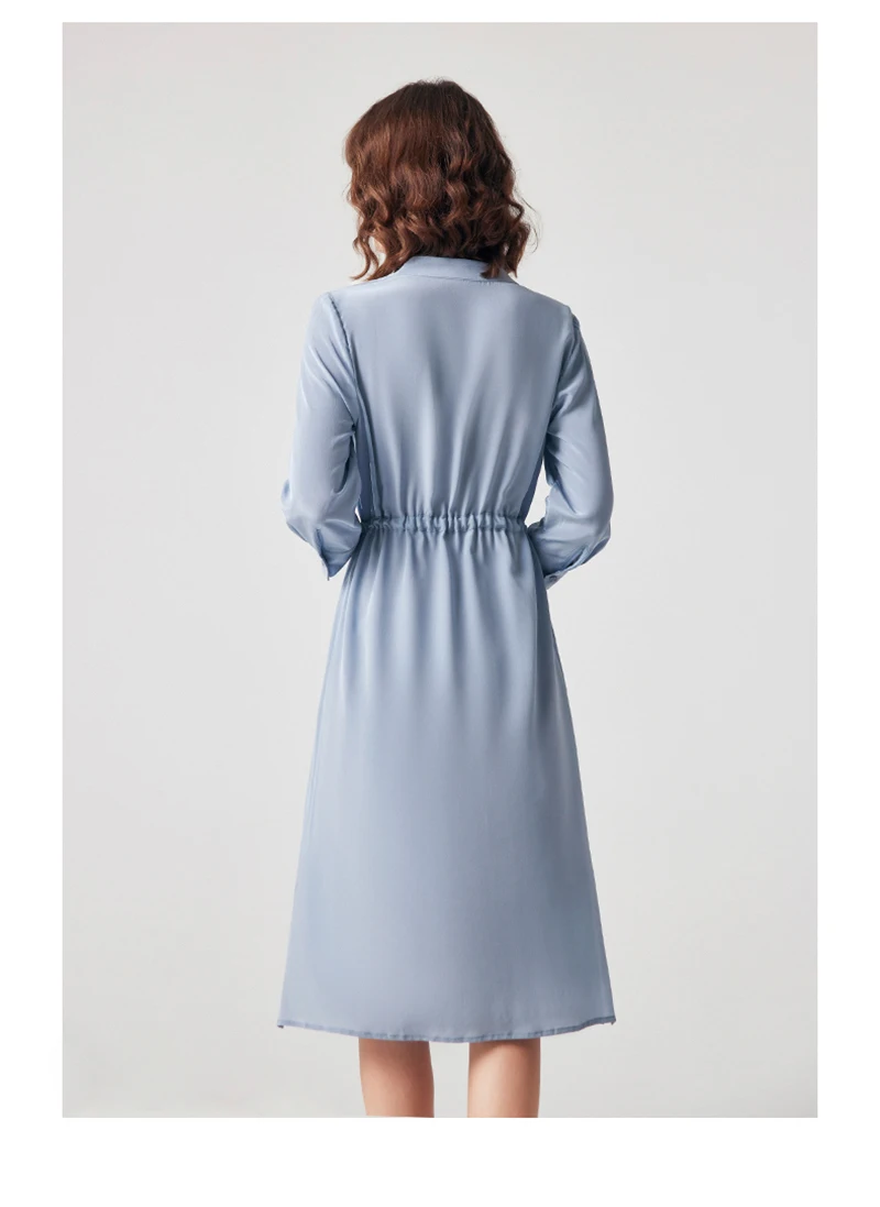 ชุดเดรสผ้าไหมคุณภาพสูง 100% สำหรับผู้หญิง แขนสามส่วน คอตั้ง - สไตล์หรูหรา เสื้อผ้าผู้หญิงระดับพรีเมียม