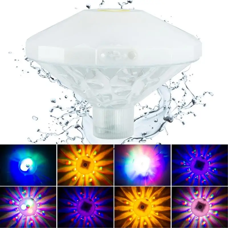 Pond Float Lights LED Waterproof Lights For Yard Waterproof Pond Lights Pool Decorations Lights With 8 Dynamic Lighting Mode For