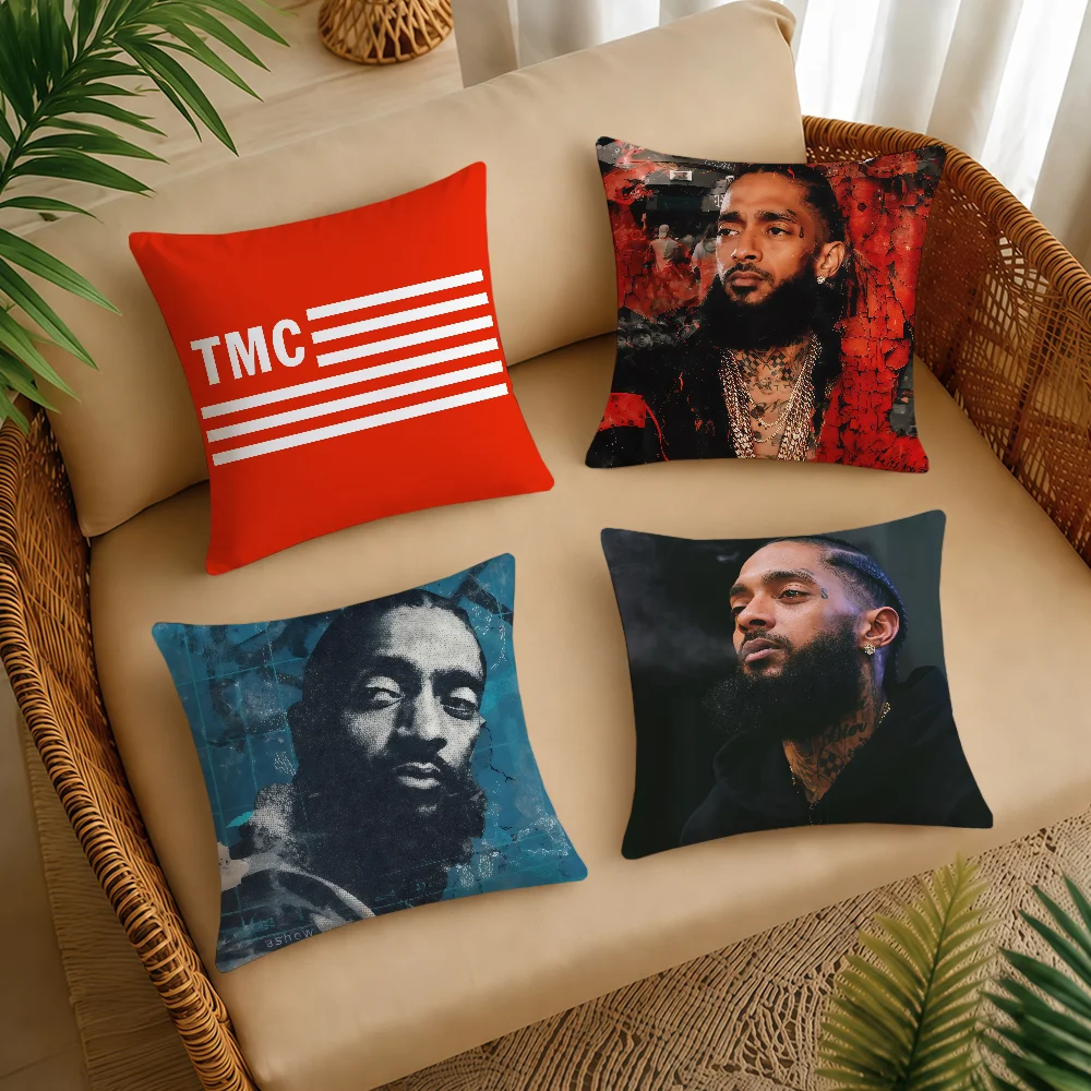 SINGER N-NipseyS H-HussleS Cushion Cover Square Decorative Throw Pillow Case Sofa Bed Living Room Anniversary Gifts