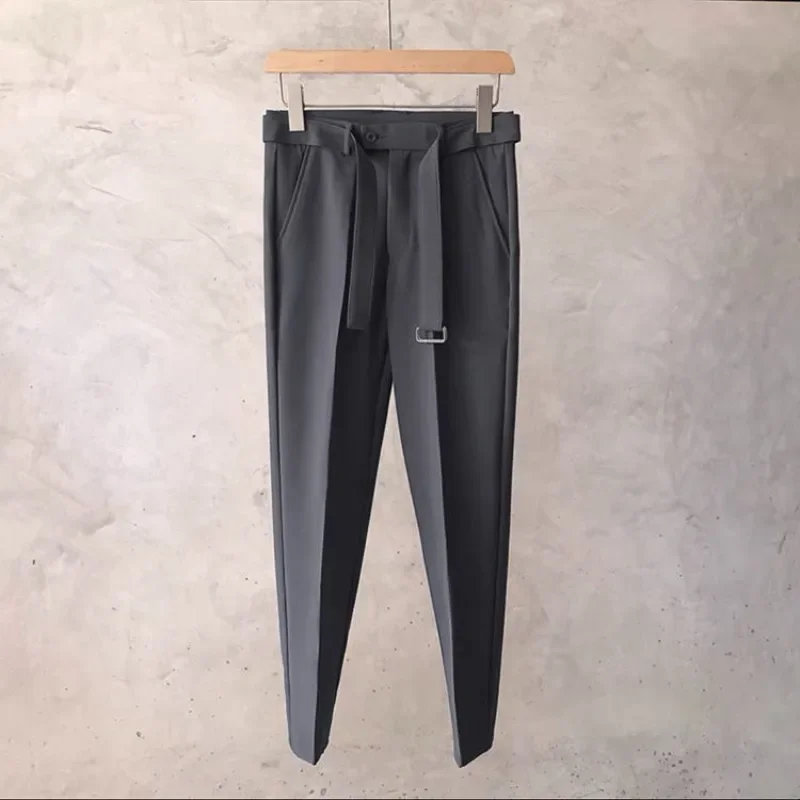 Draped Office Trousers For Men Fluid White Man Suits Pants Work Summer 2024 Chinese Homme Clothing Premium Stylish Formal