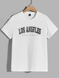 Los Angeles, California American City Letter magliette uomo vestiti oversize estate cotone top Casual Tee manica corta allentata