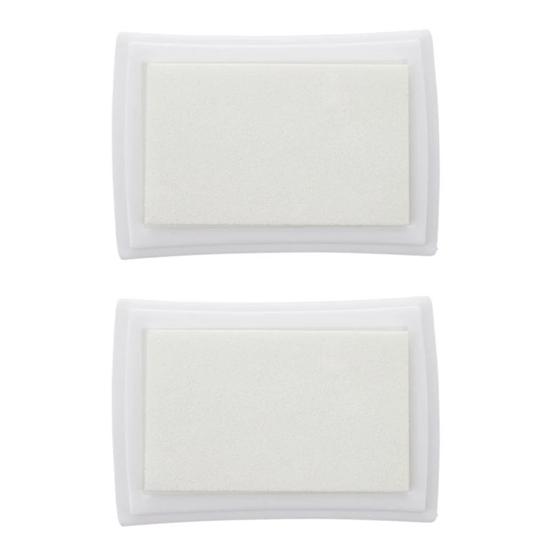 2Pcs 7.2 X 5.2 X 2.1 Cm Teachers Ink Stamp And Pad Kids Toy - White