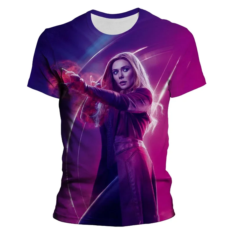 Summer T-shirt Harajuku Fashion Marvel The Avengers Wanda Scarlet Witch T Shirt Teen\'s Woman Leisure Streetwear Harajuku Tshirt