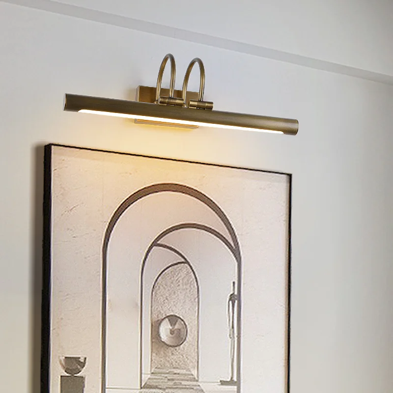 American style retro mural lighting fixtures，Brass bathroom mirror light，toilet mirror makeup light，Background wall decoration