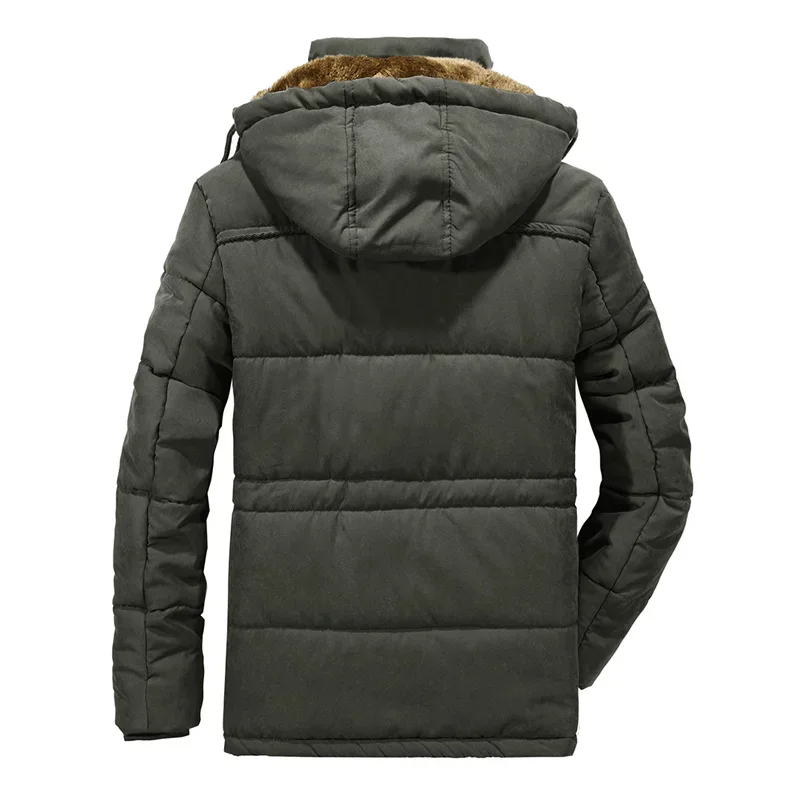 Plus Size 8XL Winter Men Fleece Jacket Warm Thick Windproof Jacket Coat Men Hooded Military Parkas Outdoor Tactical Jacket Male