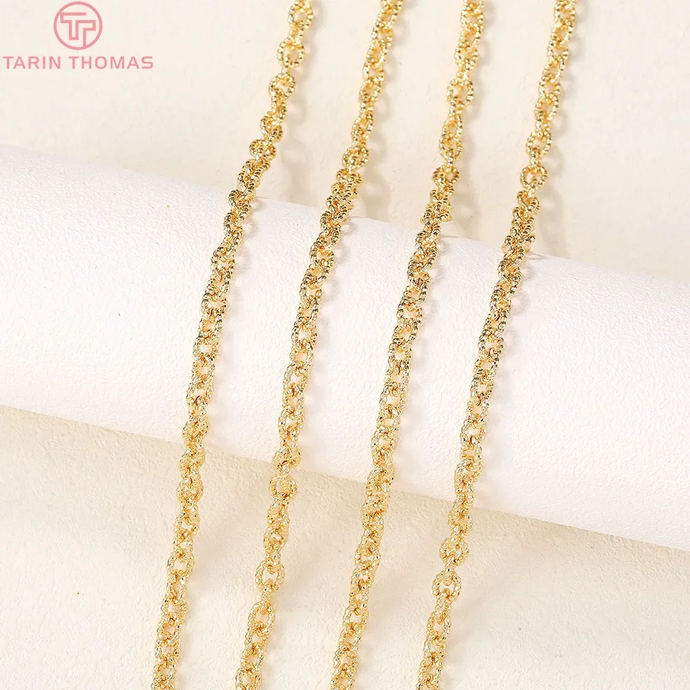 

(4306)1 Meter Width 4.5MM Thickness 1.2MM 24K Gold Color Brass Round Necklace Chains Quality Diy Jewelry Findings Accessories