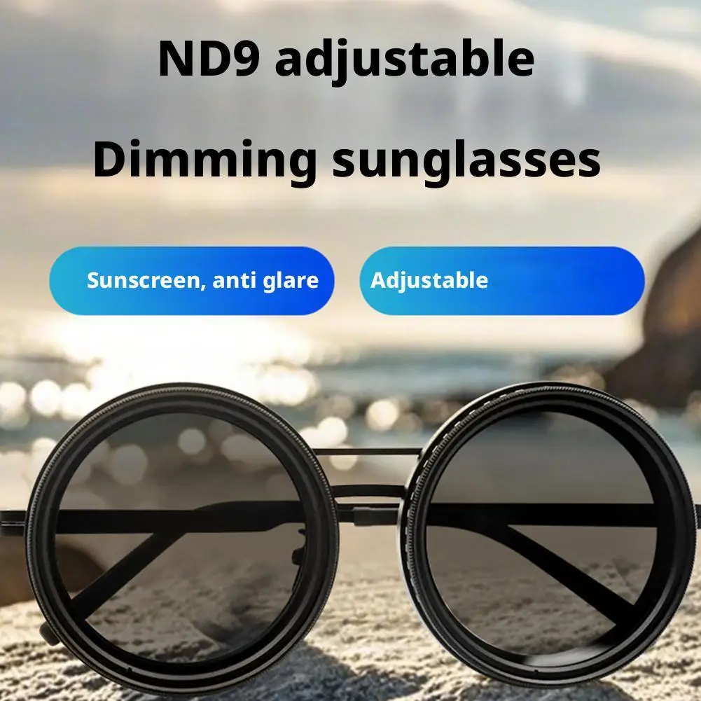 ND2-400 Adjustable Dimming Glasses Fishing Sunglasses UV Anti-ultraviolet Personalized Polarized Sunglasses ND Filter