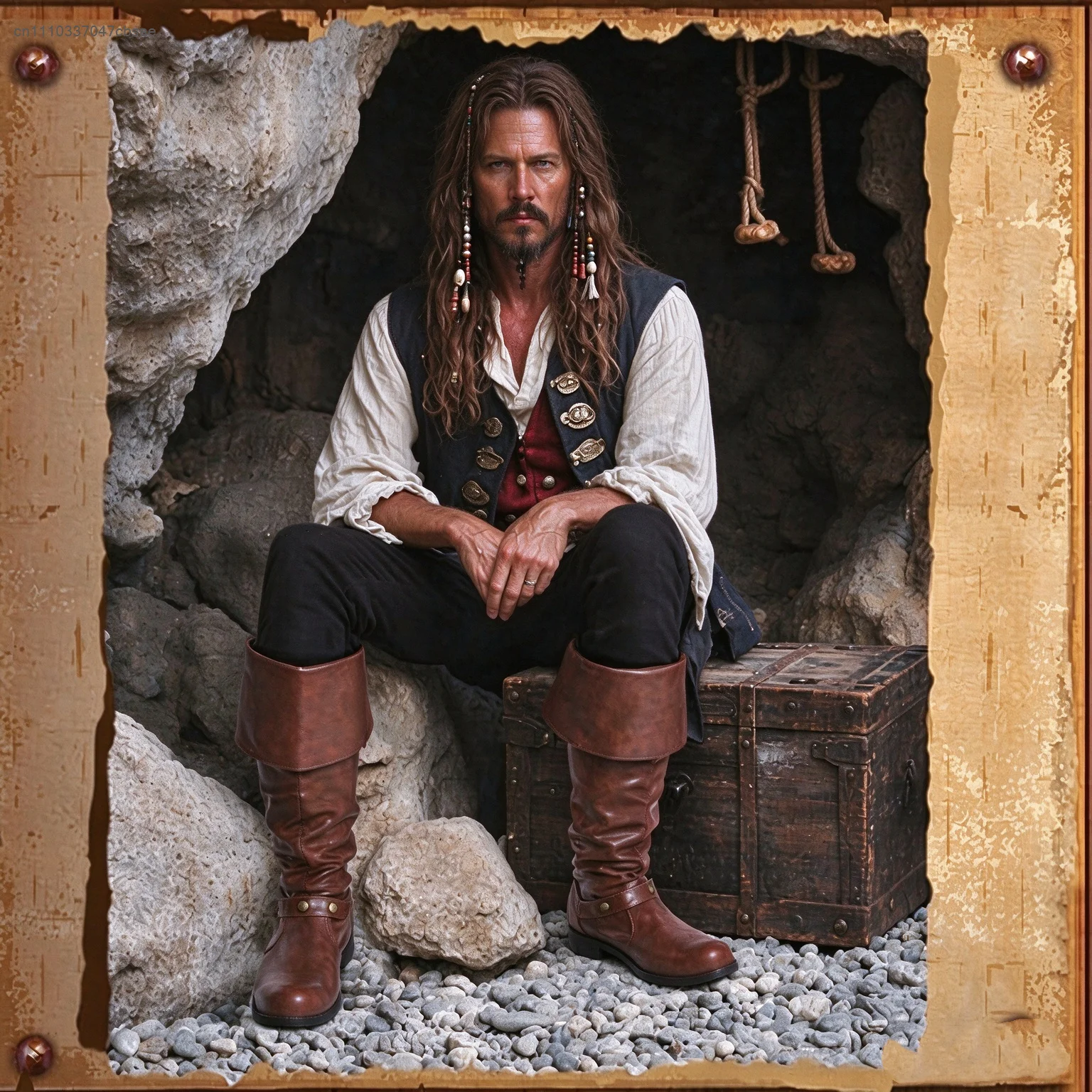 Medieval Warrior Pirate Over Knee Boots Faux Leather Fold Cuff Lace Up Boot Renaissance Stage Performance Halloween Cosplay Shoe 5