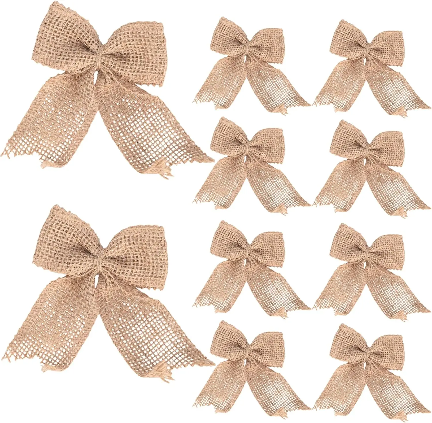 

10 x Jute Bows Rustic Handmade Wedding Decor Embellishment for Crafts Gift Wrapping Home Party DecoratioN
