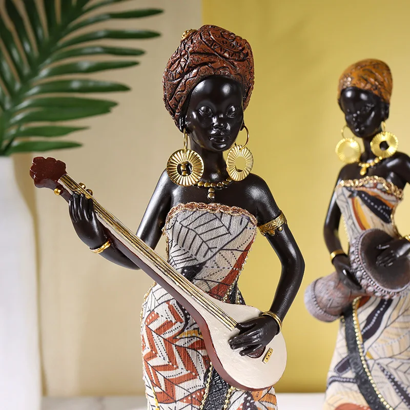 African Black Women Statue, Modern Art Figure, Living Room, Office Interior Decoration Accessories, Home Decor