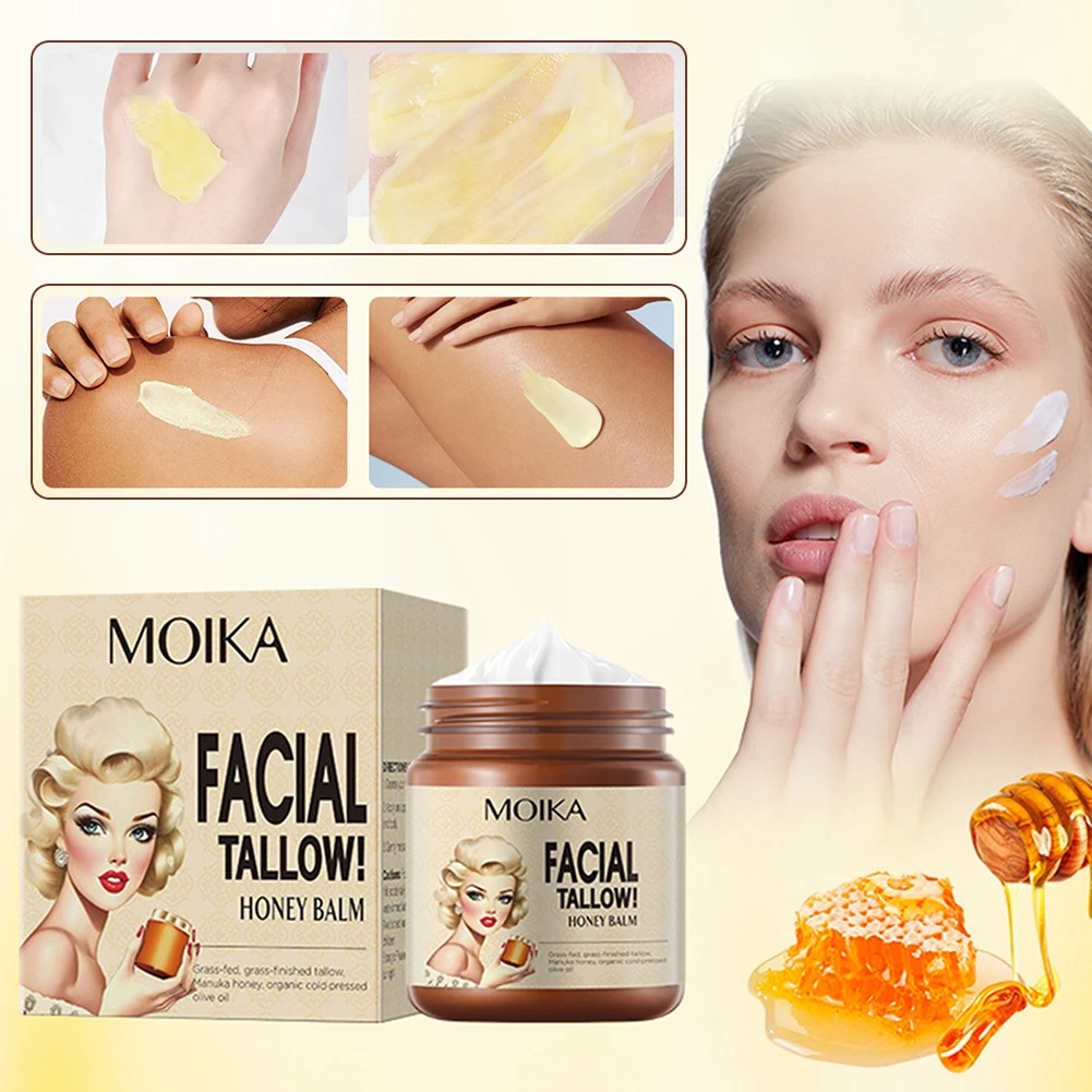 

Tallow Honey Balm Face Cream Lasting Moisturizing Soothing Facial Skin Firming Increase Facial Elasticity Nourishing Skin Care