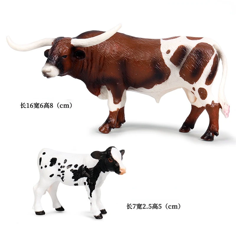 Farm Poultry Animal Model Cow Yellow Bull Ornament Fidget Toy Action Figures Early Learning Education Children Boys Gift