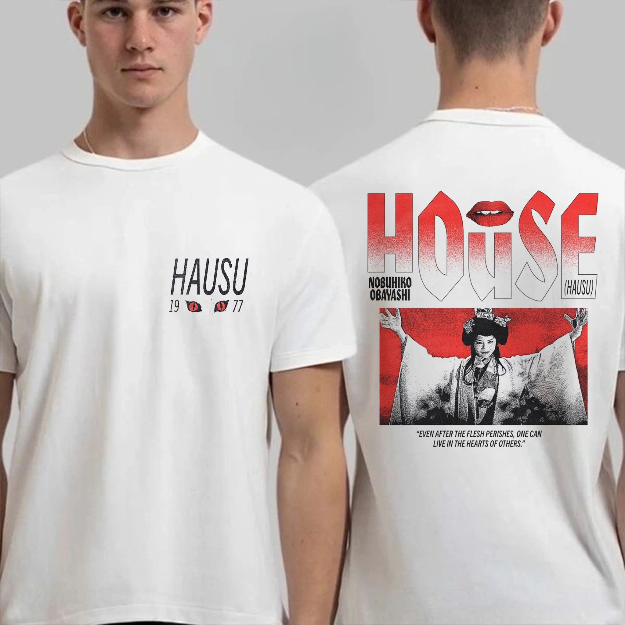 HOUSE 1977 Movie HAUSU Japanese Horror T-shirt Men Women's Short Sleeve T-Shirt 90s Cotton Aesthetic Streetwear Summer Tee Tops