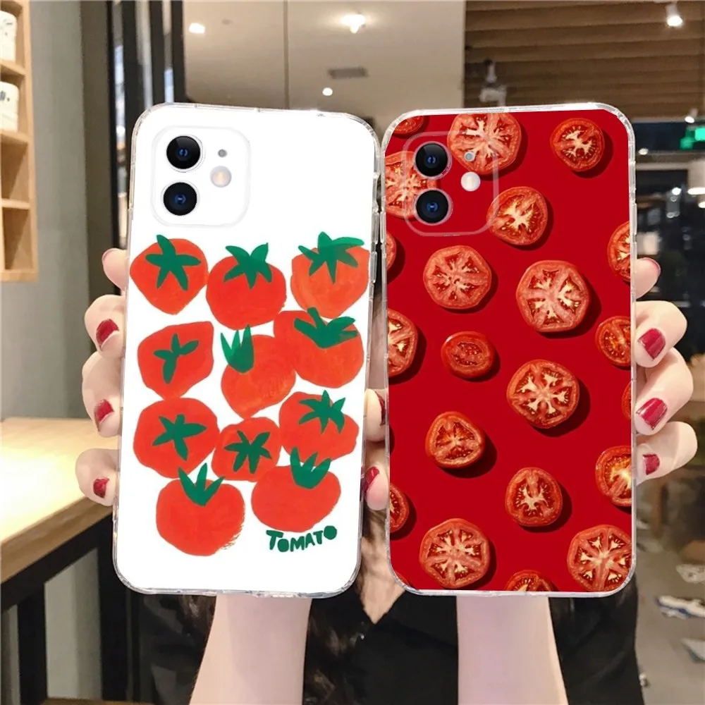 Vegetables Fruits Tomatoes   Phone Case For IPhone 12,13,Mini,11,15,Pro,MAX,XR,XS,7,X,SE,8,14Plus Clear Soft Cover Fundas