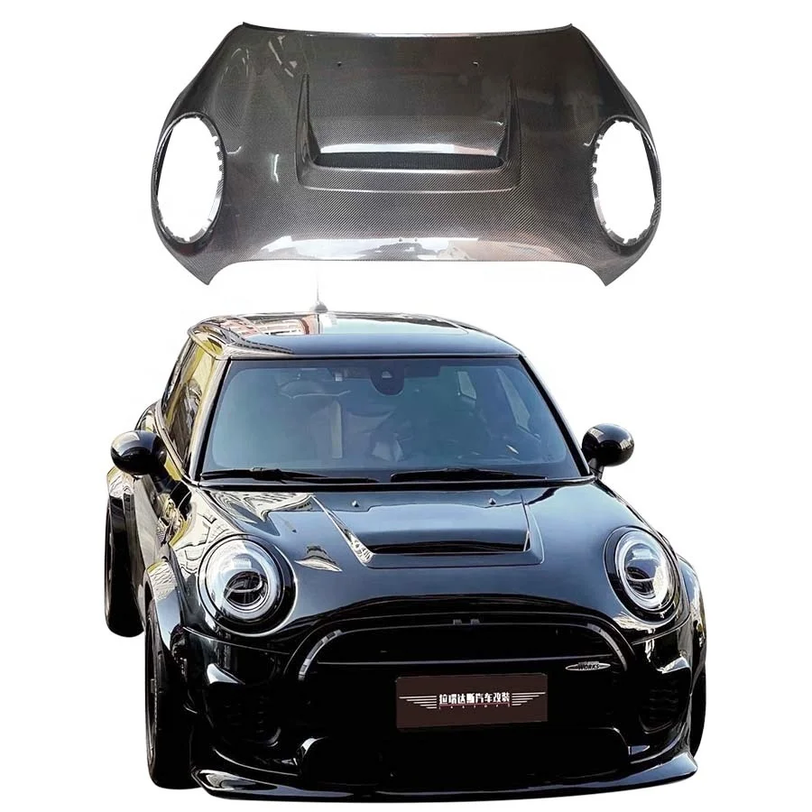 

JCW Cooper S F55 F56 F57 2014-2023 Комплект кузова Новый капот из углеродного волокна и крышка капота радиатора