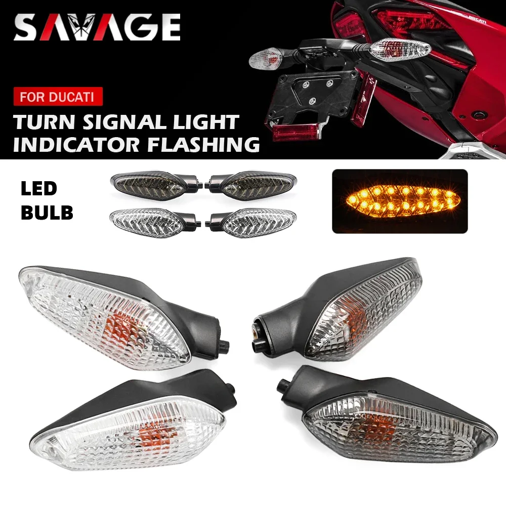 LED Turn Signal Light For DUCATI 848 Hyperstrada 821 939 Panigale 899 959 Hypermotard 796 820 1100 Multistrada 950 Flasher Light