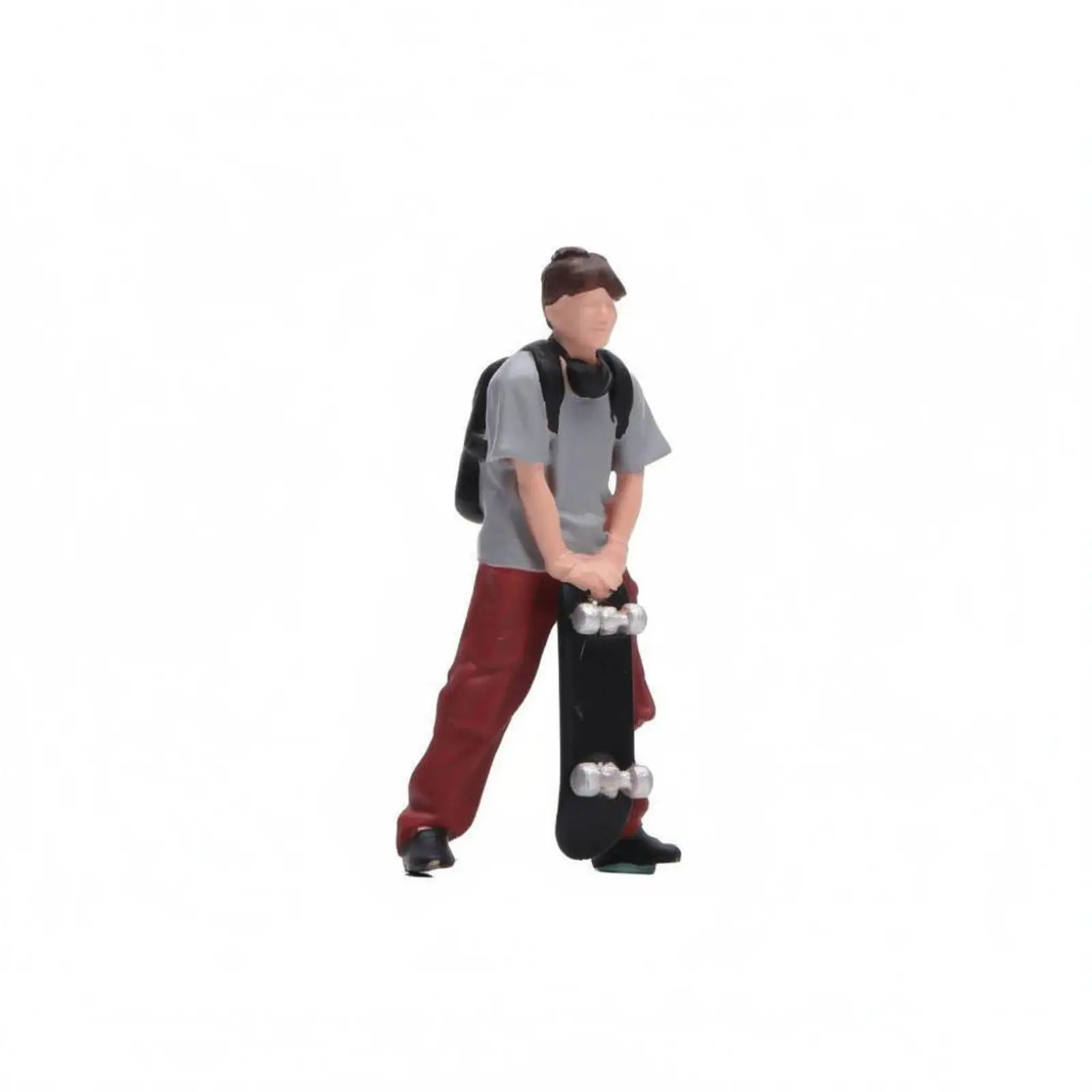 Resin Scale Display Figure 1 64 Miniature Skateboarder Figure Model for Street Diorama Desktop Decor